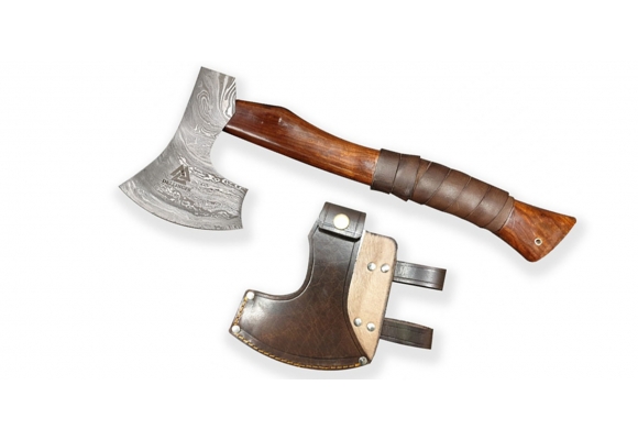 Siekiera Dellinger Damascus Valhalla Leather 150mm