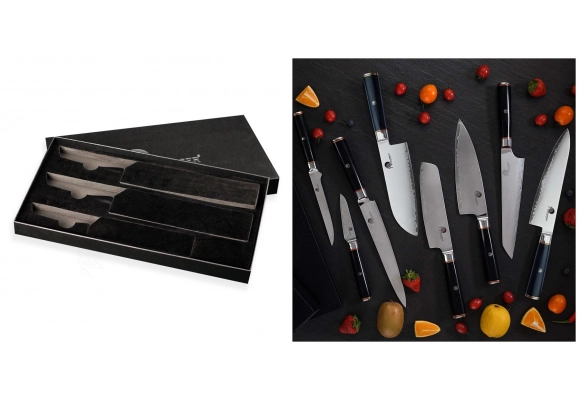 Zestaw noży Dellinger Okami 3-warstwowy AUS10 Gyuto Santoku obierak