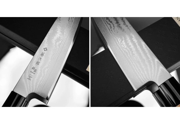 Nóż Tojiro Ouran VG-10 Damascus Santoku 165 mm