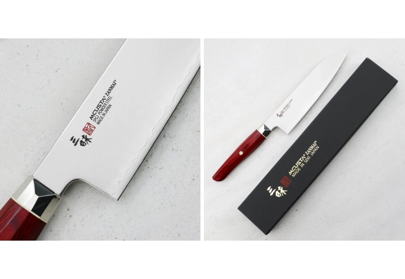 Nóż Mcusta Zanmai Red Revolution SPG2 Santoku 18 cm