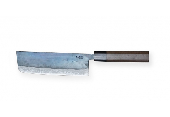 Nóż Kiya Nakiri 170 mm - Damascus Suminagashi