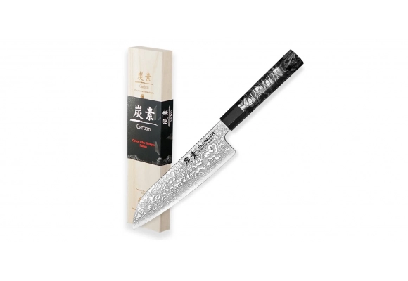 Dellinger Carbon Fiber Octagon Santoku 185 mm