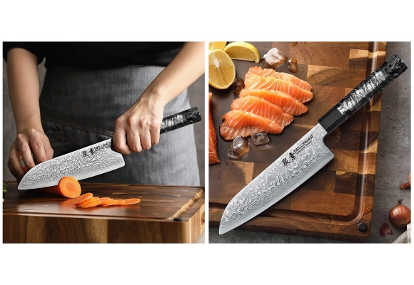 Dellinger Carbon Fiber Octagon Santoku 185 mm