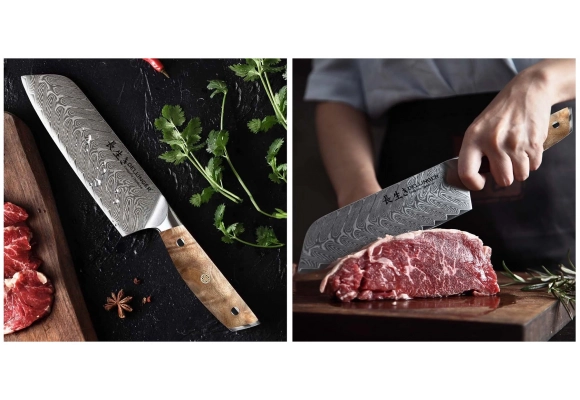 Dellinger Longevity Damascus Edition Santoku 180 mm