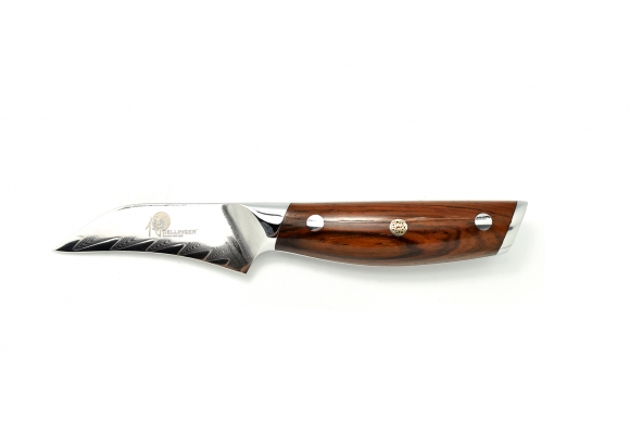 Dellinger Rose Wood Damascus nóż do obierania 70