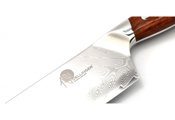 Dellinger Rose Wood Damascus nóż Santoku 175