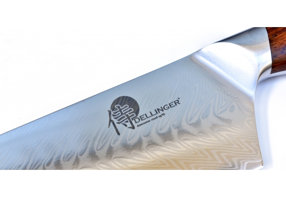 Dellinger Rose Wood Damascus nóż Gyuto 215 mm