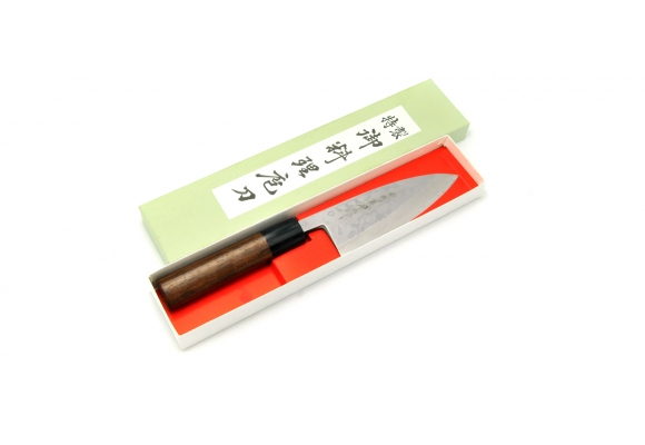 Nóż Hideo Kitaoka Shirogami Damast Deba 120 mm