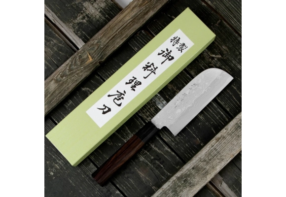 Nóż Hideo Kitaoka Shirogami Satin Usuba Kamagata 120