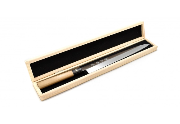 Pudełko na długie noże - drewniane z czarnym wypełnieniem