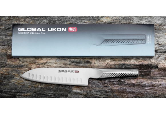 Nóż Global Ukon Santoku żłobiony 18.5 cm