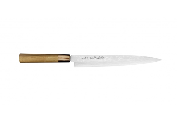 Nóż Hideo Kitaoka Aogami#2 Satin Damascus Yanagiba 24 cm