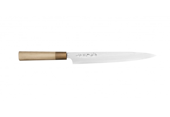 Nóż Hideo Kitaoka Aogami#2 Satin Damascus Yanagiba 27cm