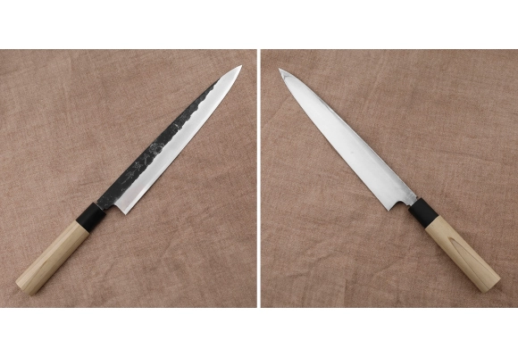 Tojiro Black Hammered Shirogami#2 Yanagiba 24 cm