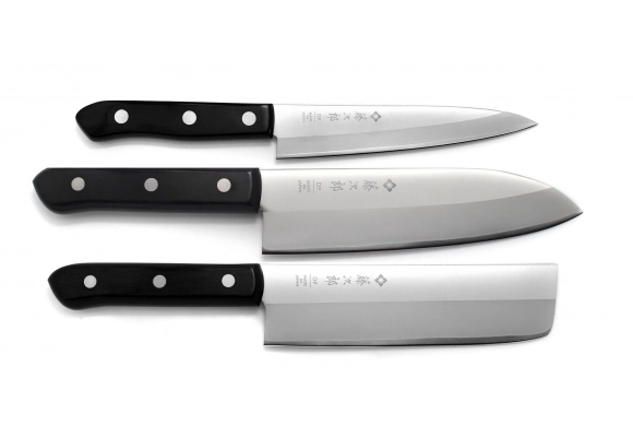 Komplet noży Tojiro DP 3 - Nakiri Santoku Petty knife