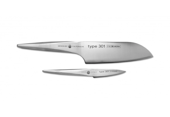 Zestaw 2 noży Chroma typ 301 - Santoku (P02), nóż do obierania (P09)