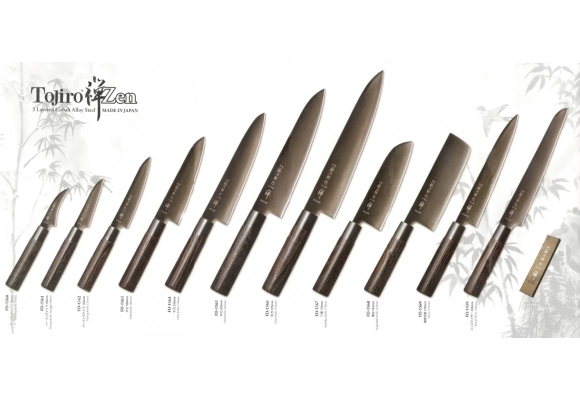 Tojiro zestaw noży Zen Black - Santoku, nóż do obierania